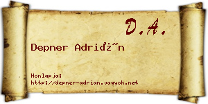 Depner Adrián névjegykártya